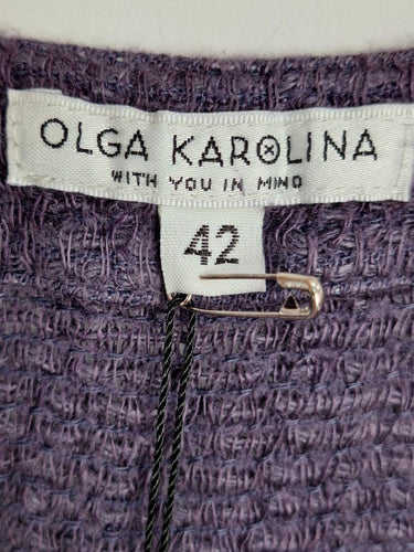 Olga Karolina Lavender Loose Weave Linen Blend Midi Dress Size L by SwapUp-Online Second Hand Store-Online Thrift Store
