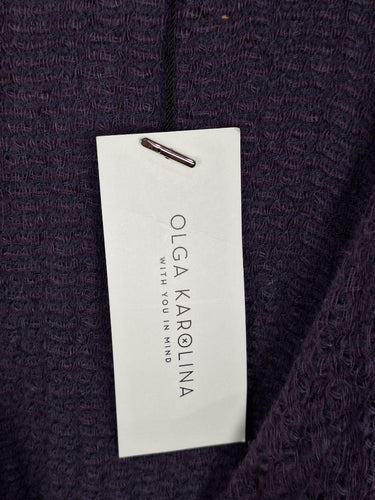 Olga Karolina Lavender Loose Weave Linen Blend Midi Dress Size L by SwapUp-Online Second Hand Store-Online Thrift Store