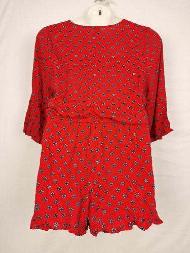 Huffer Pretty Floral Cross Over Playsuit Size 12 by SwapUp-Online Second Hand Store-Online Thrift Store