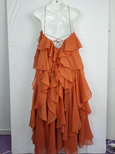 Aje Coral Clay Pandorea Layered Maxi Dress Size 16 by SwapUp-Online Second Hand Store-Online Thrift Store