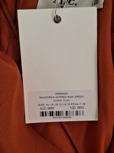 Aje Coral Clay Pandorea Layered Maxi Dress Size 16 by SwapUp-Online Second Hand Store-Online Thrift Store