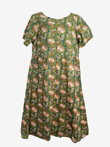 Karma East Eucalyptus Gathered Smock Midi Dress Size XXL by SwapUp-Online Second Hand Store-Online Thrift Store