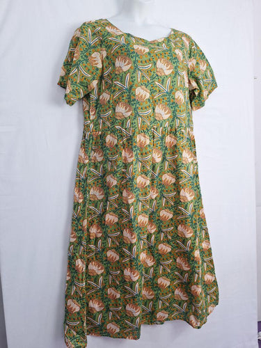 Karma East Eucalyptus Gathered Smock Midi Dress Size XXL by SwapUp-Online Second Hand Store-Online Thrift Store