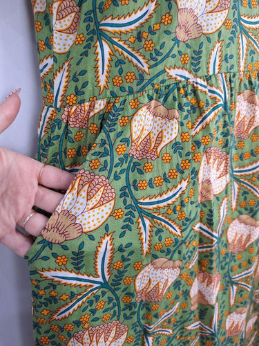 Karma East Eucalyptus Gathered Smock Midi Dress Size XXL by SwapUp-Online Second Hand Store-Online Thrift Store