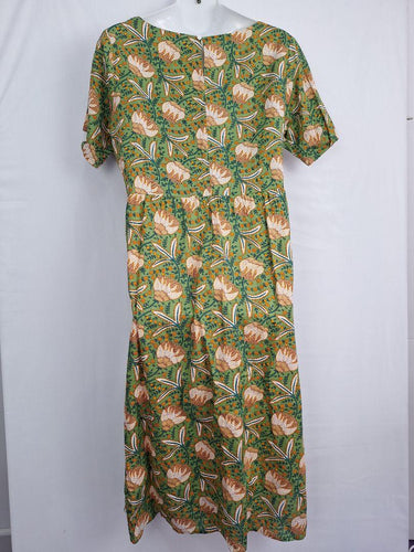 Karma East Eucalyptus Gathered Smock Midi Dress Size XXL by SwapUp-Online Second Hand Store-Online Thrift Store