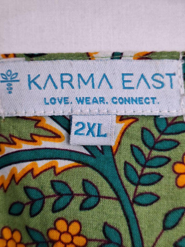 Karma East Eucalyptus Gathered Smock Midi Dress Size XXL by SwapUp-Online Second Hand Store-Online Thrift Store