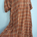 pact Rust Checked Cross Front Midi Dress Size XXL by SwapUp-Online Second Hand Store-Online Thrift Store