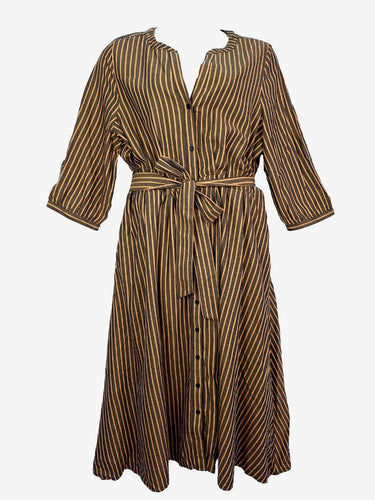 pact Timeless Striped Cotton Midi Dress Size XXL by SwapUp-Online Second Hand Store-Online Thrift Store