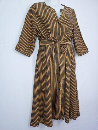 pact Timeless Striped Cotton Midi Dress Size XXL by SwapUp-Online Second Hand Store-Online Thrift Store