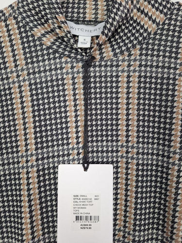 Witchery Classic Check Mesh Top Size S by SwapUp-Online Second Hand Store-Online Thrift Store
