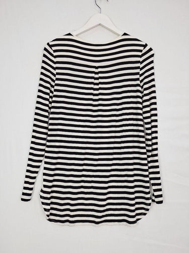 Witchery Casual Striped Curved Hem Top Size XS by SwapUp-Online Second Hand Store-Online Thrift Store