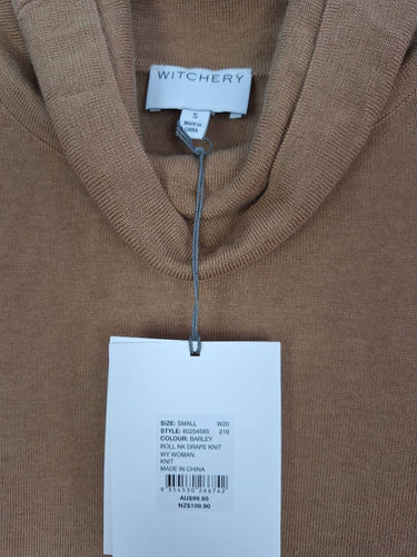 Witchery Camel Roll Neck Draped Jumper Size S by SwapUp-Online Second Hand Store-Online Thrift Store