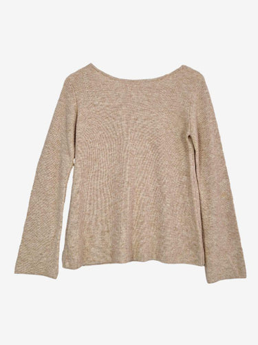 Witchery Mottled Oatmeal Lace Back Knit Jumper Size S by SwapUp-Online Second Hand Store-Online Thrift Store
