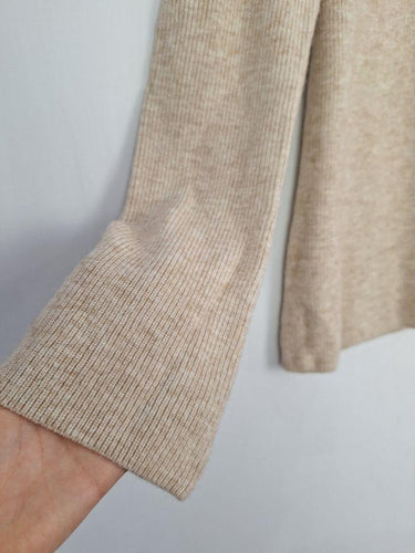 Witchery Mottled Oatmeal Lace Back Knit Jumper Size S by SwapUp-Online Second Hand Store-Online Thrift Store