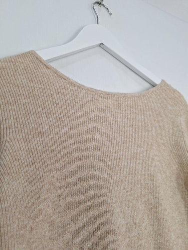 Witchery Mottled Oatmeal Lace Back Knit Jumper Size S by SwapUp-Online Second Hand Store-Online Thrift Store