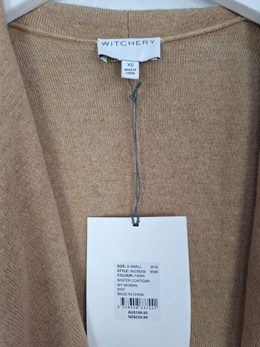 Witchery Fawn Waterfall Knitted Cardigan Coat Size XS by SwapUp-Online Second Hand Store-Online Thrift Store