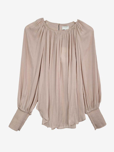 Classy Gathered Shirred Cuff Top Blouse Size 8 by SwapUp-Online Second Hand Store-Online Thrift Store