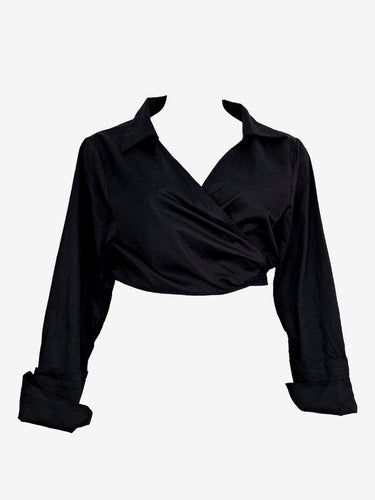 St. Agni Popplin Cotton Classy Wrap Blouse Size XL by SwapUp-Online Second Hand Store-Online Thrift Store