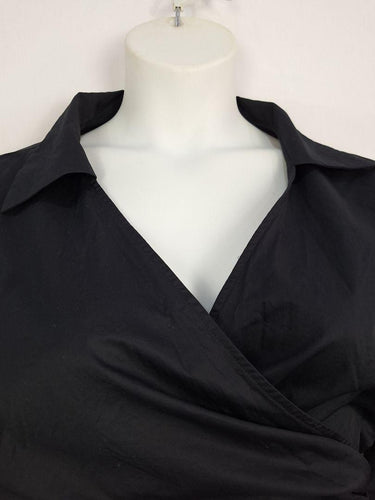 St. Agni Popplin Cotton Classy Wrap Blouse Size XL by SwapUp-Online Second Hand Store-Online Thrift Store