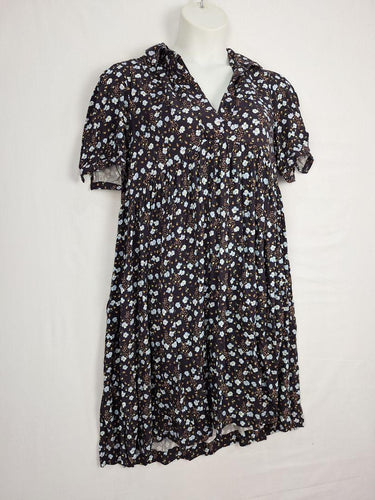 Outland Denim Gathered Floral Shirt Midi Dress Size M by SwapUp-Online Second Hand Store-Online Thrift Store