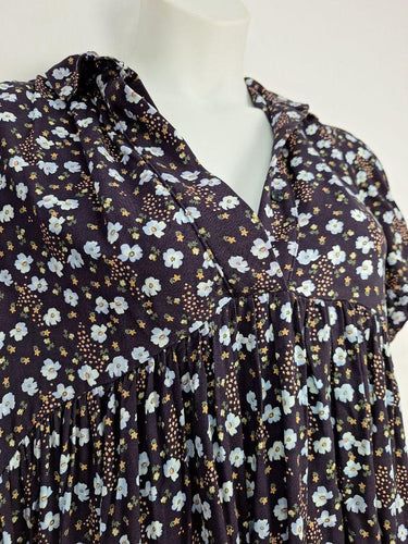 Outland Denim Gathered Floral Shirt Midi Dress Size M by SwapUp-Online Second Hand Store-Online Thrift Store