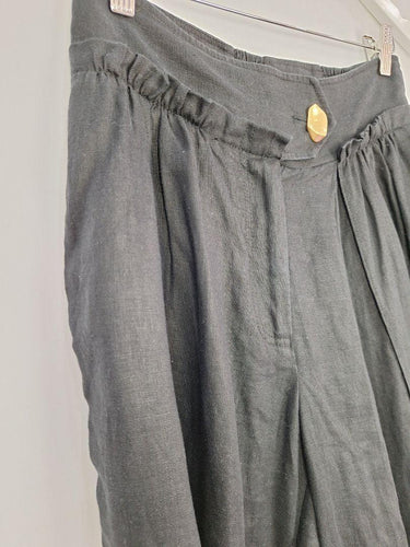 Aje Asymmetric Gathered Linen Pants Size 10 by SwapUp-Online Second Hand Store-Online Thrift Store