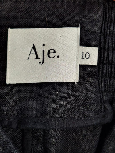 Aje Asymmetric Gathered Linen Pants Size 10 by SwapUp-Online Second Hand Store-Online Thrift Store