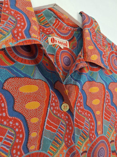 On Safari Vintage Clay Patterened Blouse Size 16 by SwapUp-Online Second Hand Store-Online Thrift Store