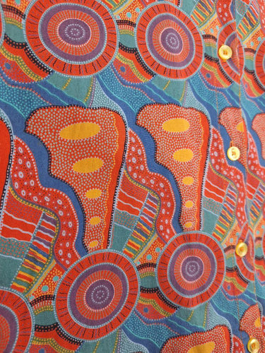 On Safari Vintage Clay Patterened Blouse Size 16 by SwapUp-Online Second Hand Store-Online Thrift Store