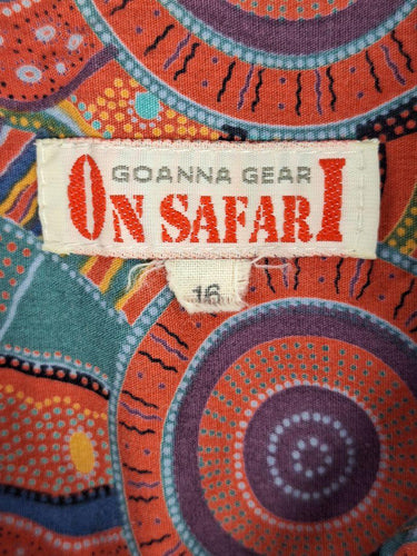 On Safari Vintage Clay Patterened Blouse Size 16 by SwapUp-Online Second Hand Store-Online Thrift Store