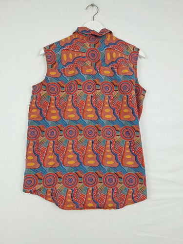 On Safari Vintage Clay Patterened Blouse Size 16 by SwapUp-Online Second Hand Store-Online Thrift Store