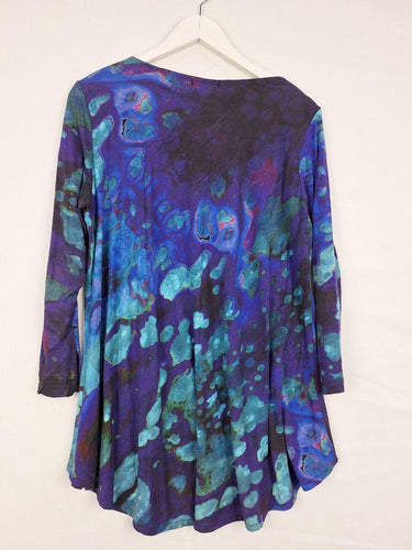 Smooth Draped Indigo Watercolour Top Size M by SwapUp-Online Second Hand Store-Online Thrift Store