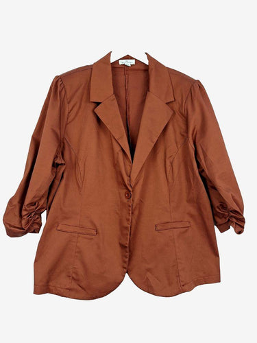 Bird Keepers Chocolate Light Single Breasted Blazer Size 22 by SwapUp-Online Second Hand Store-Online Thrift Store