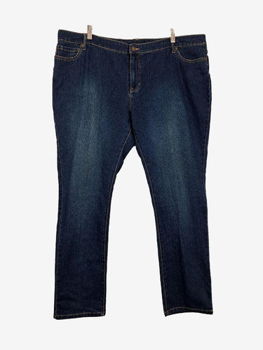 MS Embroidered Tapered Dark Denim Jeans Size 22 by SwapUp-Online Second Hand Store-Online Thrift Store