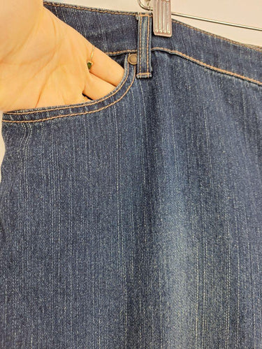 MS Embroidered Tapered Dark Denim Jeans Size 22 by SwapUp-Online Second Hand Store-Online Thrift Store