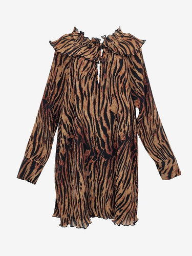 Ganni Leopard Print Pleated Midi Dress Size M by SwapUp-Online Second Hand Store-Online Thrift Store