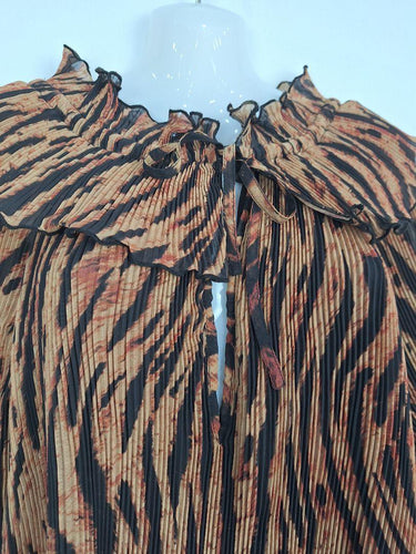 Ganni Leopard Print Pleated Midi Dress Size M by SwapUp-Online Second Hand Store-Online Thrift Store