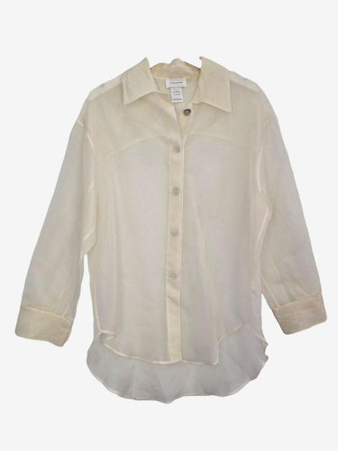 Friends with Frank Ivory Sheer Elegant Shirt Size S by SwapUp-Online Second Hand Store-Online Thrift Store