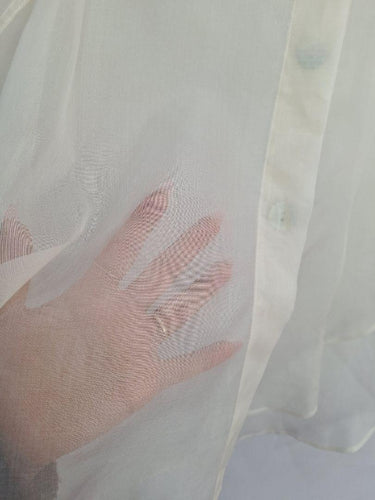 Friends with Frank Ivory Sheer Elegant Shirt Size S by SwapUp-Online Second Hand Store-Online Thrift Store