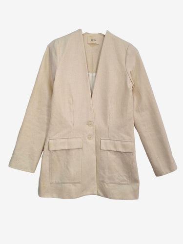 MATIN Classic Collarless Cotton Canvas Blazer Size 6 by SwapUp-Online Second Hand Store-Online Thrift Store