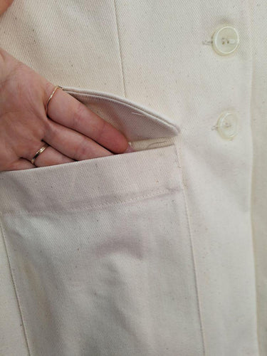 MATIN Classic Collarless Cotton Canvas Blazer Size 6 by SwapUp-Online Second Hand Store-Online Thrift Store