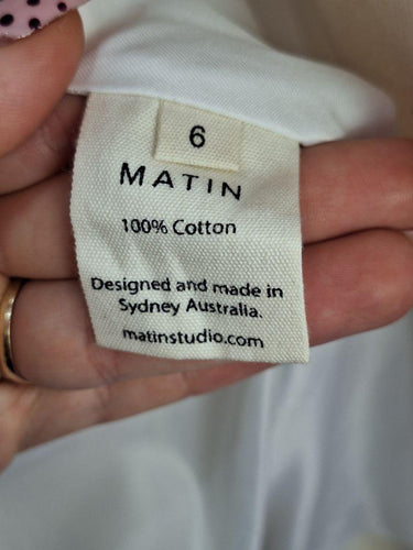 MATIN Classic Collarless Cotton Canvas Blazer Size 6 by SwapUp-Online Second Hand Store-Online Thrift Store