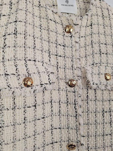 Anine Bing Ivory Tweed Raw Edge Classic Blazer Size S by SwapUp-Online Second Hand Store-Online Thrift Store
