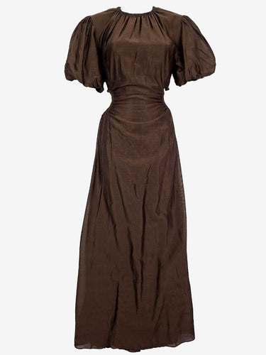 Sir Chocolate Anje Puff Sleeve Gown Dress Size Silk, Cotton by SwapUp-Online Second Hand Store-Online Thrift Store