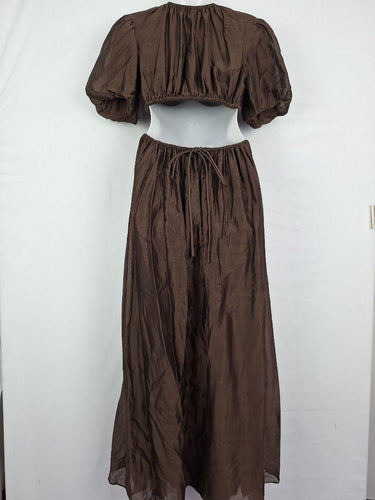 Sir Chocolate Anje Puff Sleeve Gown Dress Size Silk, Cotton by SwapUp-Online Second Hand Store-Online Thrift Store