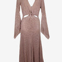 Bec & Bridge Metallic Tulip Sleeve Twist Midi Dress Size 6 by SwapUp-Online Second Hand Store-Online Thrift Store