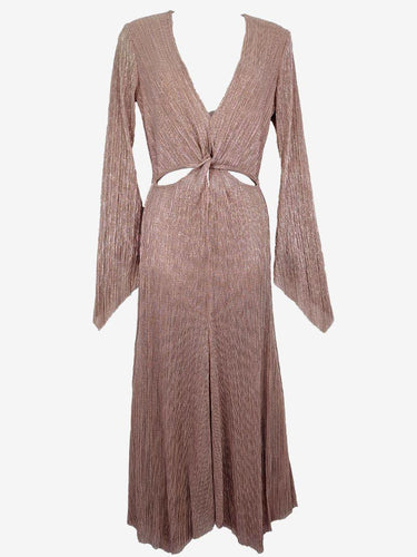 Bec & Bridge Metallic Tulip Sleeve Twist Midi Dress Size 6 by SwapUp-Online Second Hand Store-Online Thrift Store