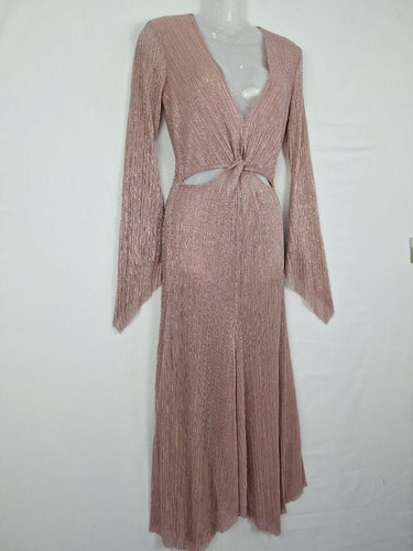 Bec & Bridge Metallic Tulip Sleeve Twist Midi Dress Size 6 by SwapUp-Online Second Hand Store-Online Thrift Store