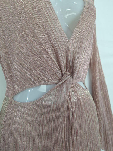 Bec & Bridge Metallic Tulip Sleeve Twist Midi Dress Size 6 by SwapUp-Online Second Hand Store-Online Thrift Store