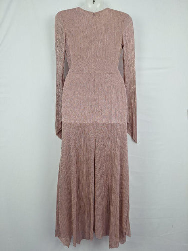 Bec & Bridge Metallic Tulip Sleeve Twist Midi Dress Size 6 by SwapUp-Online Second Hand Store-Online Thrift Store